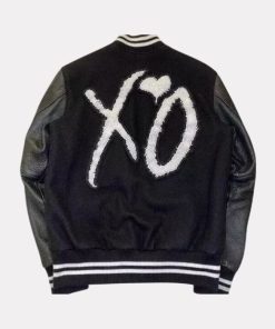 XO Weeknd Varsity Bomber Black Jacket
