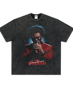 The Weeknd Blinding Lights Tee Washed Black Retro Look