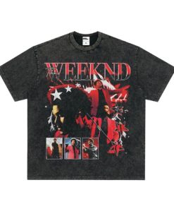 The Weeknd Vintage Graphic Tee – Washed Black Hip Hop