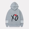 The Weeknd XO Dripping Heart Logo Grey Streetwear Hoodie