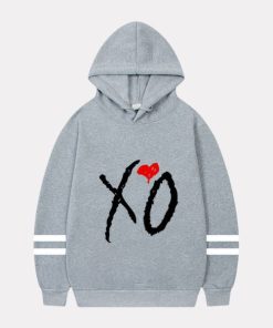 The Weeknd XO Dripping Heart Logo Grey Streetwear Hoodie