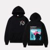 The Weeknd XO Neon Cross Retro Graphic Black Hoodie