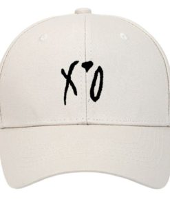 XO Embroidered Baseball Gray Beige Cap