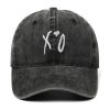 XO Embroidered Baseball Washed Black Cap