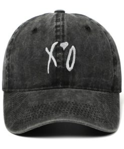 XO Embroidered Baseball Washed Black Cap