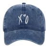 XO Embroidered Baseball Washed Navy Blue Cap