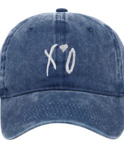 XO Embroidered Baseball Washed Navy Blue Cap