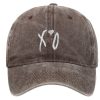 XO Embroidered Baseball Washeed Coffee Cap
