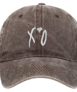 XO Embroidered Baseball Washeed Coffee Cap