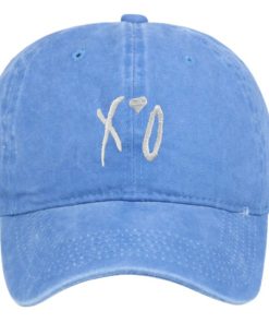 XO Embroidered Baseball Washeed Light Blue Cap