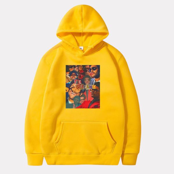The Weeknd Collage Graphic Yellow Sweatshirt